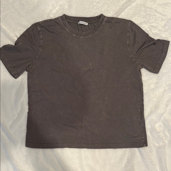 Zara Tops - Zara Dark Gray Short Sleeve Tee